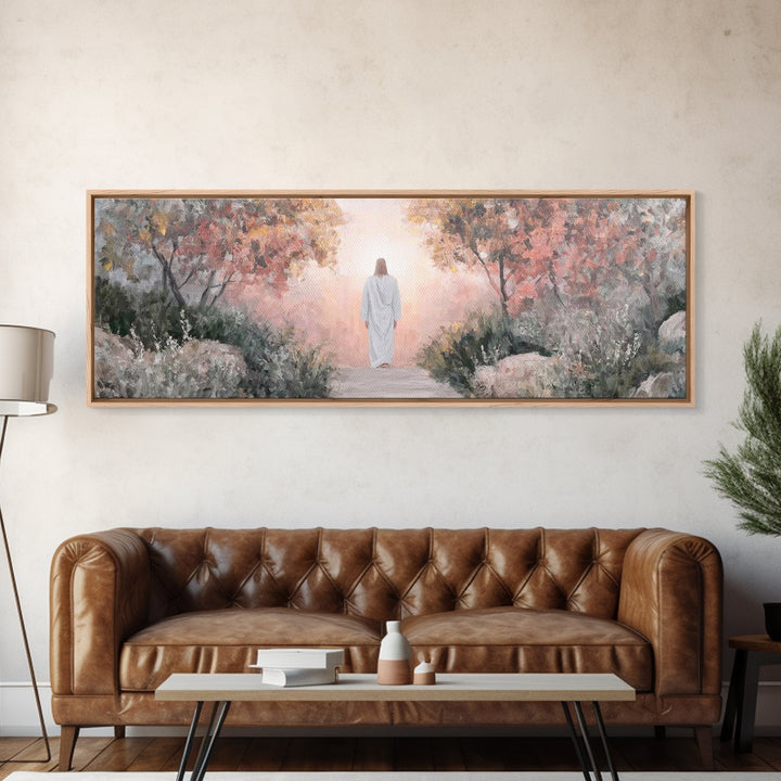 Path Of Light – Framed Canvas Print – Christian Wall Art – Jesus Painting – Panoramic Art – Christian Art Canvas – Christmas Art