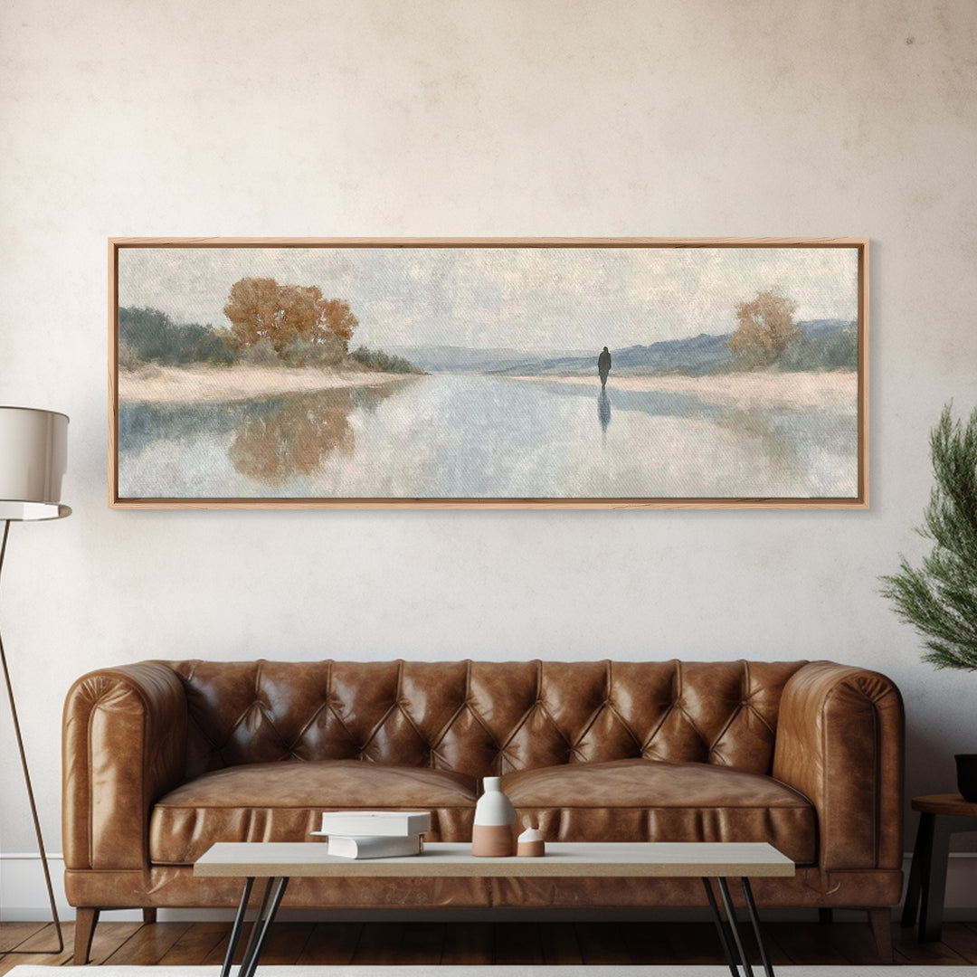 Hallowed Path, Framed Canvas Print, Jesus Painting, Christian Art Canvas, Panoramic Art, Christian Wall Art, Christmas Art