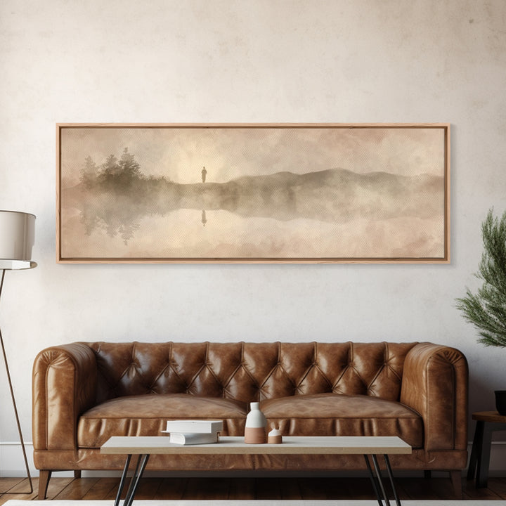 Divine Reflection | Framed Canvas Print | Christian Art Canvas | Jesus Painting | Panoramic Painting | Christian Wall Art | Christmas Art