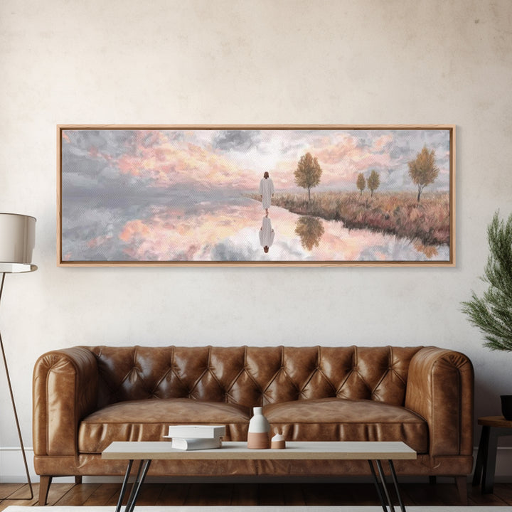 Radiant Promise – Framed Canvas Print – Panoramic Wall Art – Christian Art Canvas – Jesus Painting – Christian Wall Art – Christmas Art