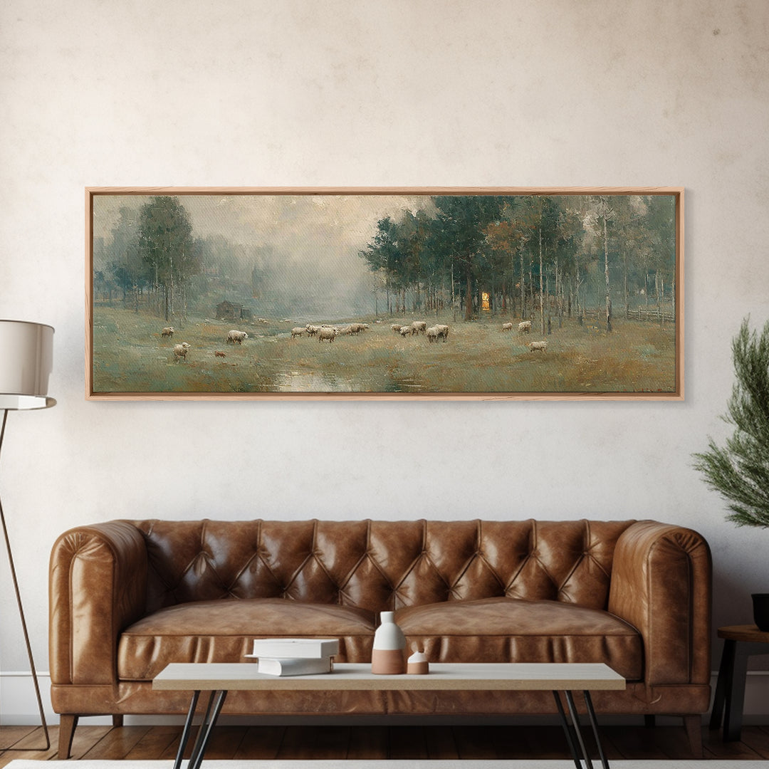 Shepherds Of Peace – Framed Canvas Print – Panoramic Art – Christian Wall Art – Christian Art Canvas – Christmas Art – Christian Painting