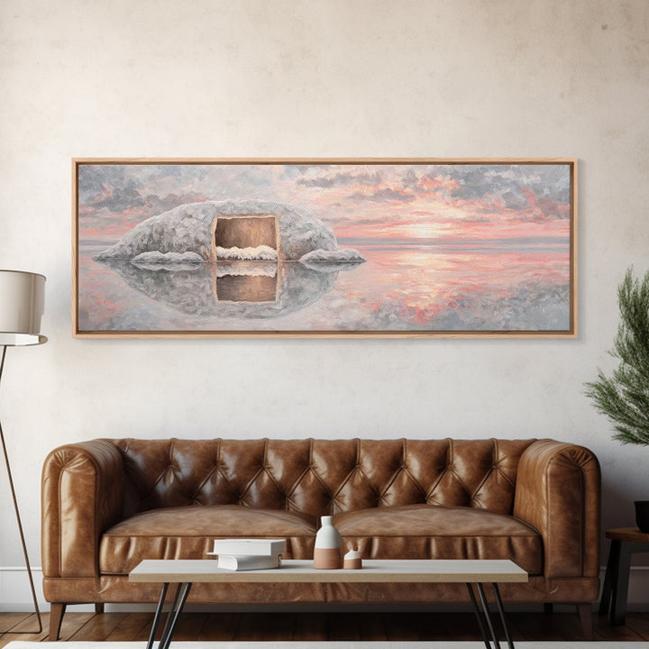 Manger Light | Framed Canvas Print | Panoramic Print | Christian Art Canvas | Christmas Art | Christian Wall Art | Christian Christmas Art