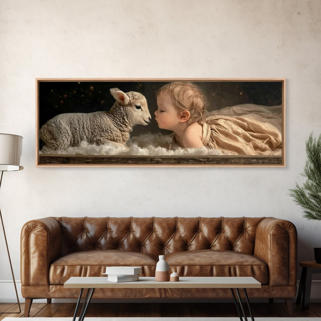 Bethlehem Quiet – Framed Canvas Print – Christian Wall Art – Panoramic Painting – Christmas Art – Christian Art Canvas