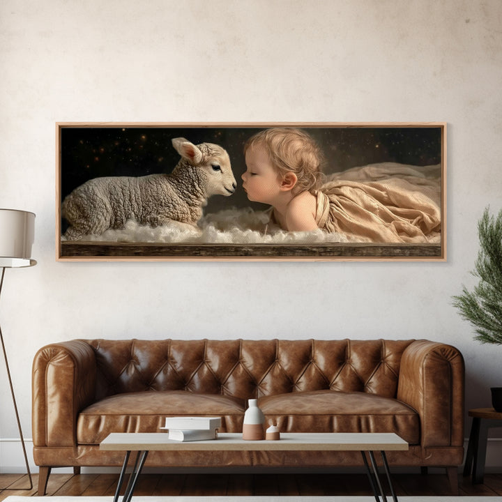Bethlehem Quiet – Framed Canvas Print – Christian Wall Art – Panoramic Painting – Christmas Art – Christian Art Canvas