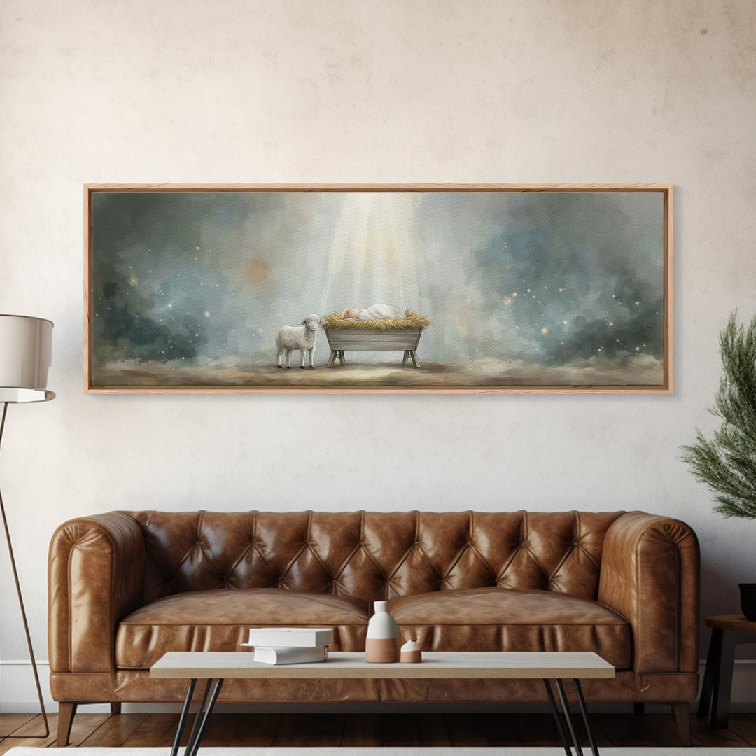 Desert Stillness – Framed Canvas Print – Christian Art Canvas – Panoramic Wall Art – Christian Painting – Christian Decor