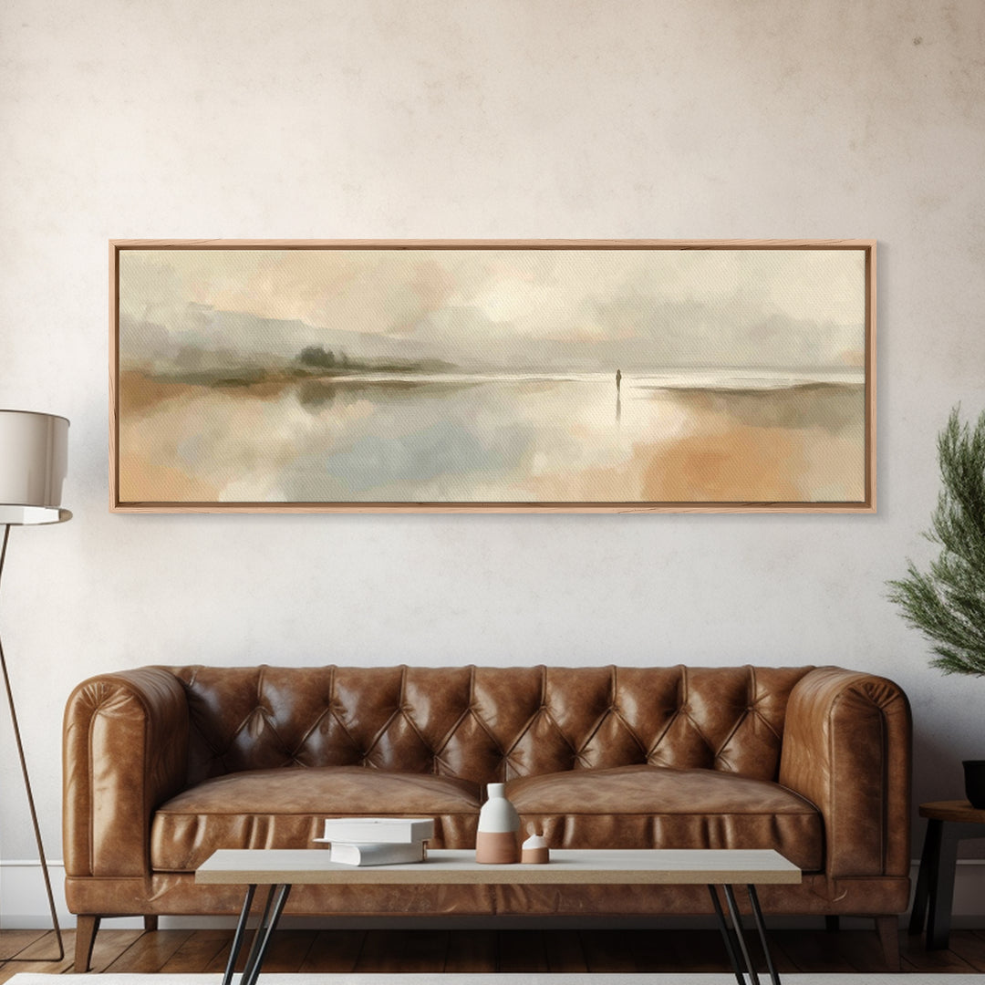 Solitude Of Faith, Framed Canvas Print, Christian Art, Panoramic Painting, Christian Wall Art, Christian Decor For Home