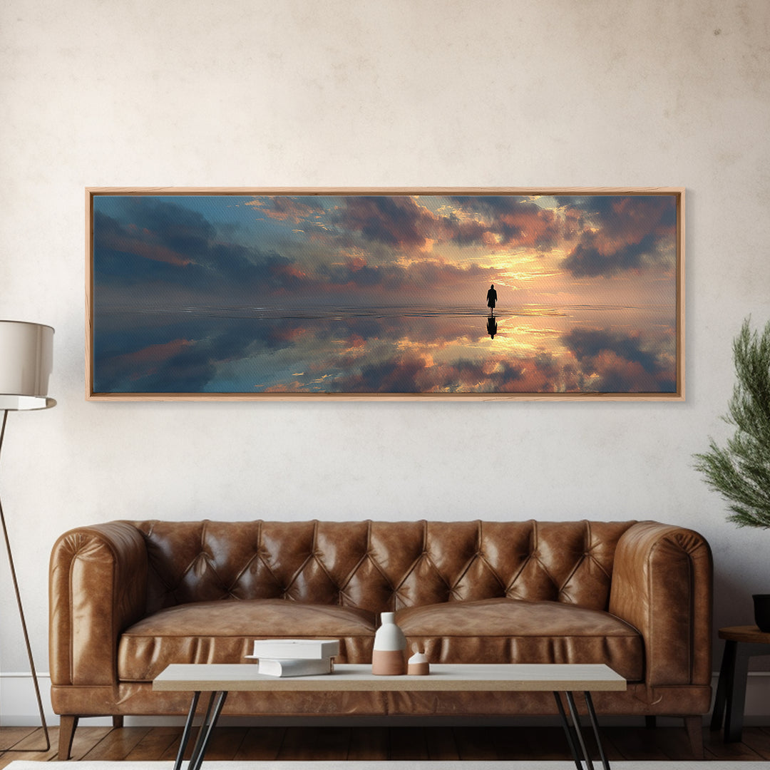 Heaven’s Horizon – Framed Canvas Print – Christian Wall Art – Panoramic Wall Art – Christian Art Canvas – Jesus Painting