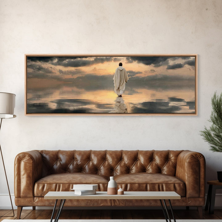 Light Of The Journey – Framed Canvas Print – Panoramic Art – Christian Wall Art – Jesus Painting – Christian Art Canvas – Christian Decor
