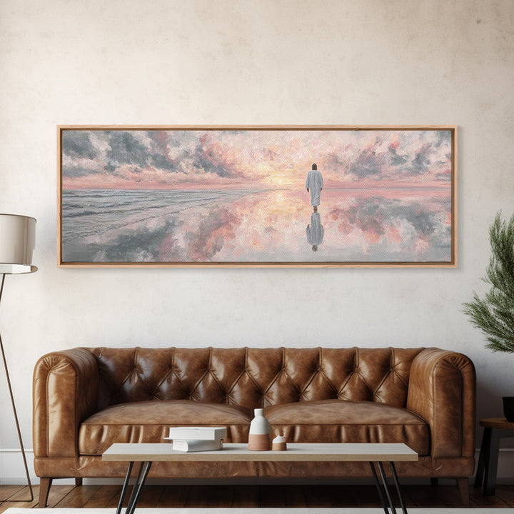 Dawn Of Mercy | Framed Canvas Print | Panoramic Painting | Christian Art | Jesus Painting | Christian Art Canvas | Large Christian Art