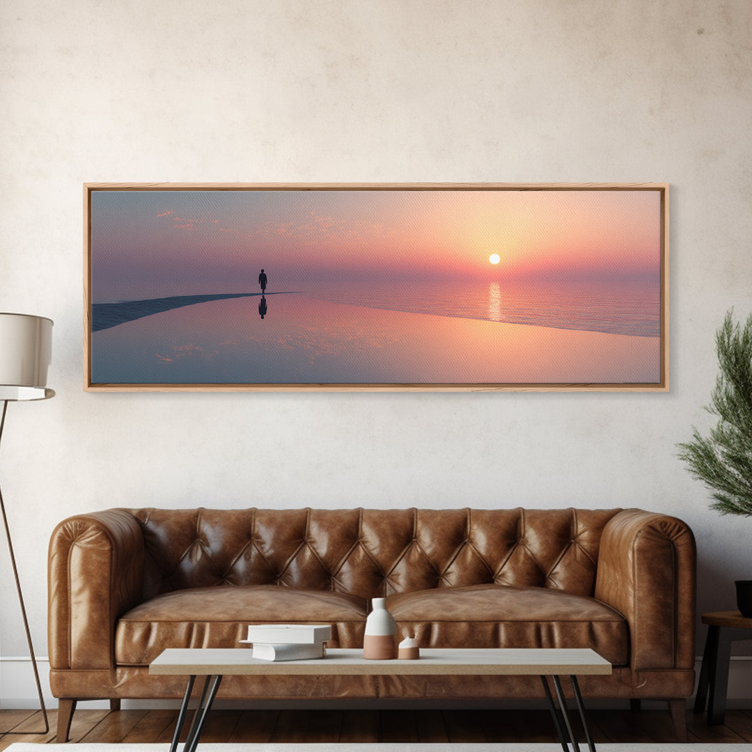 Solitary Faith, Framed Canvas Print, Panoramic Art, Christian Wall Art, Christian Art Canvas, Large Christian Painting, Christian Decor For