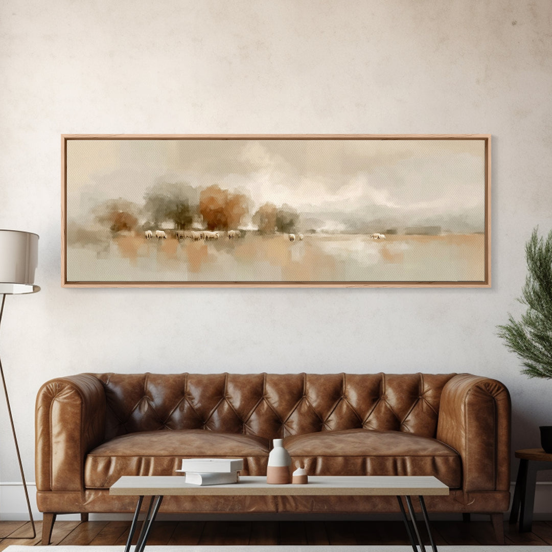 Pasture Of Stillness – Framed Canvas Print – Panoramic Wall Art – Christian Art Canvas – Christian Art – Christmas Art – Christian Decor