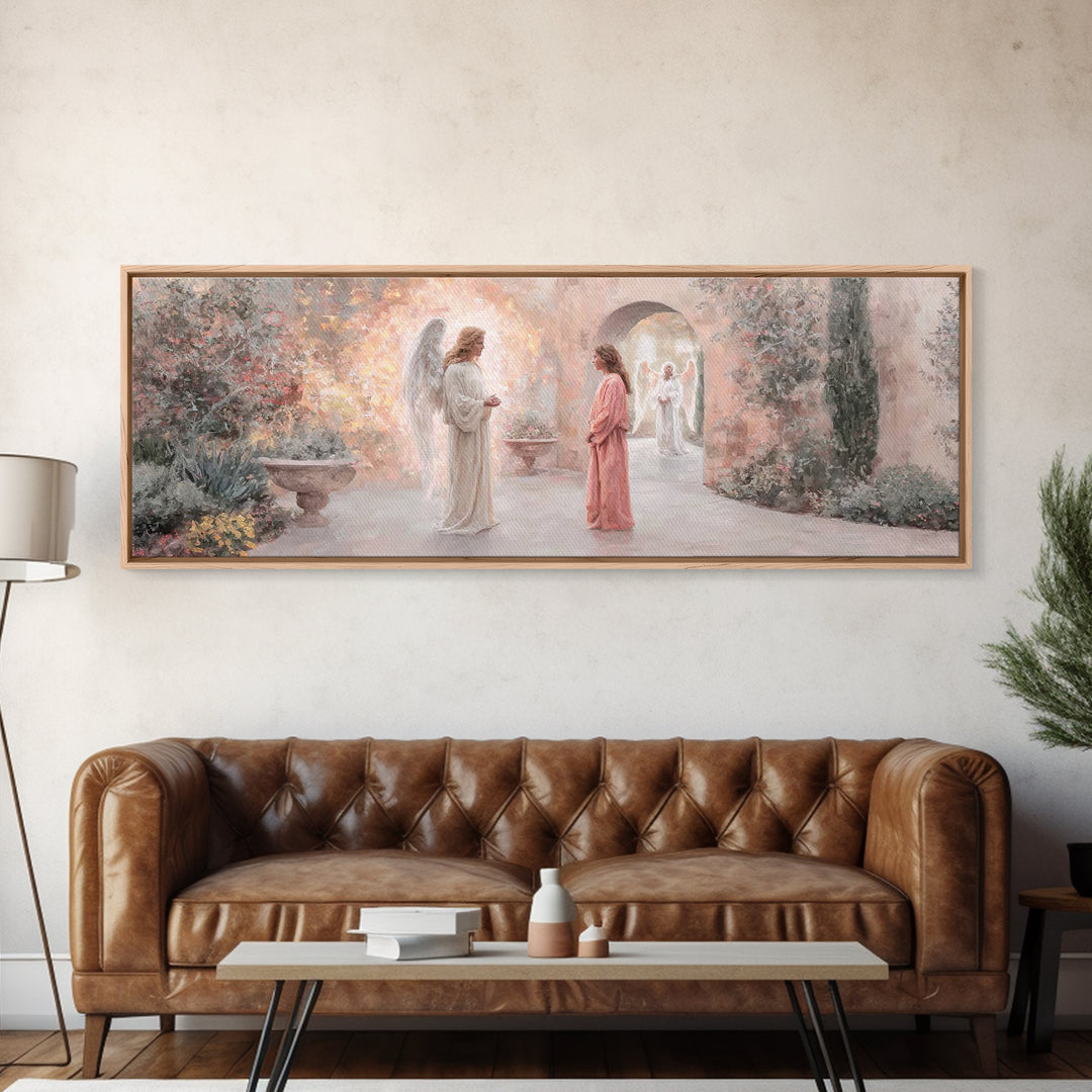 Garden Grace Vision – Framed Canvas Print – Panoramic Art – Christian Wall Art – Christian Art Canvas – Christian Painting – Christmas Art