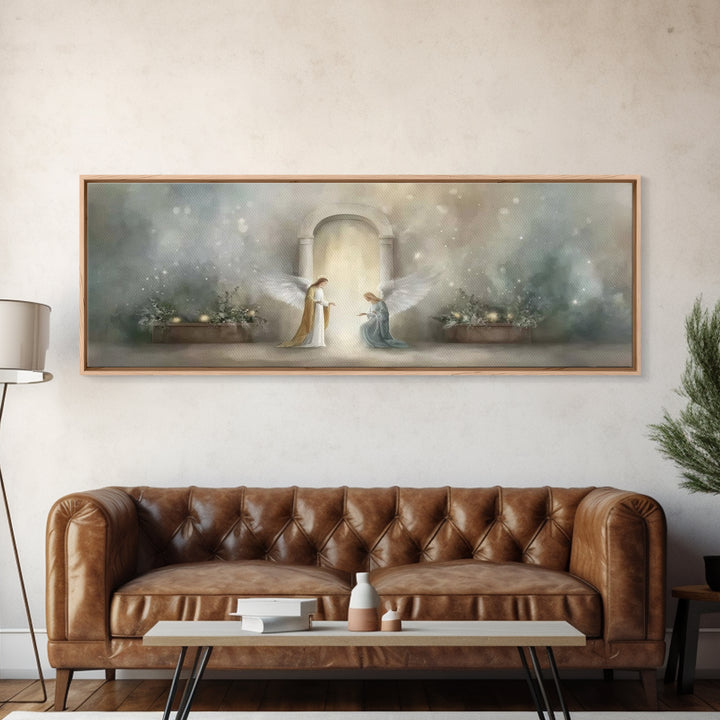 Celestial Arch Moment, Framed Canvas Print, Panoramic Painting, Christian Wall Art, Christian Art, Christian Art Canvas, Christmas Art, Jes