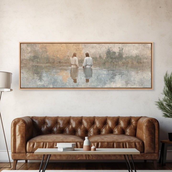 Quiet Benediction | Framed Canvas Print | Christian Wall Art | Jesus Painting | Panoramic Print | Christian Art Gift | Christmas Canvas Wal