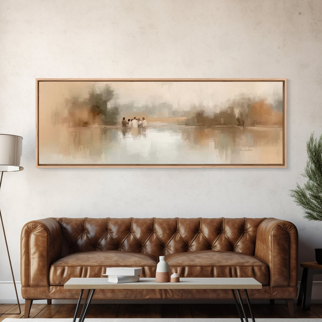 Morning Reverence – Framed Canvas Print – Christian Art Canvas – Jesus Painting – Panoramic Wall Art – Christian Christmas – Vintage Christ