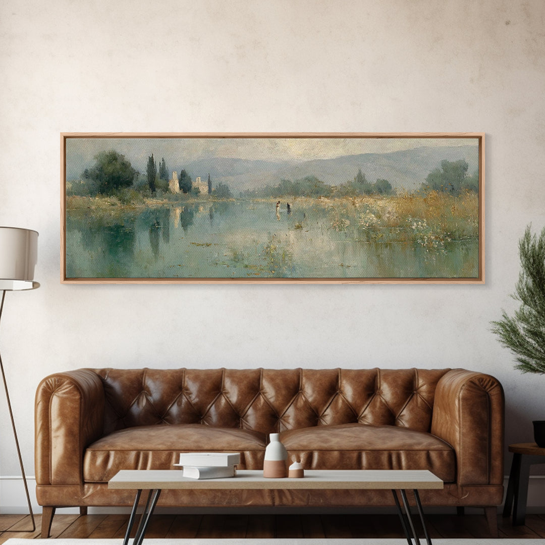 Blessed Communion, Framed Canvas Print, Christian Wall Art, Jesus Painting, Panoramic Painting, Christian Decor For Home, Christmas Art Wor