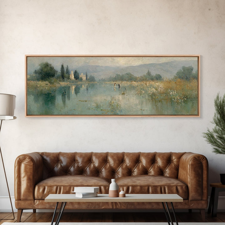 Blessed Communion, Framed Canvas Print, Christian Wall Art, Jesus Painting, Panoramic Painting, Christian Decor For Home, Christmas Art Wor