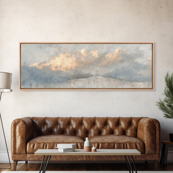 Sacred Mist Path | Framed Canvas Print | Christian Wall Art | Christian Art Canvas | Panoramic Print | Christian Decor
