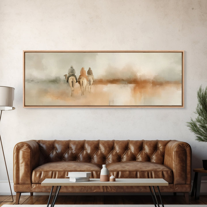 Journey Of Faith – Framed Canvas Print – Christian Decor – Panoramic Painting – Christmas Wall Art – Christian Art – Christmas Canvas Wall