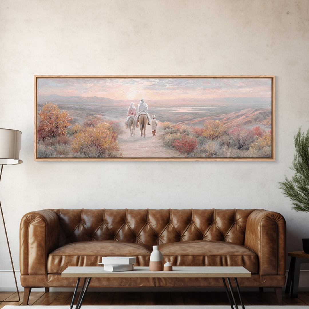 Dawn Of Hope | Framed Canvas Print | Christian Art | Panoramic Art | Christmas Art | Christian Christmas Decorations | Christian Wall Art