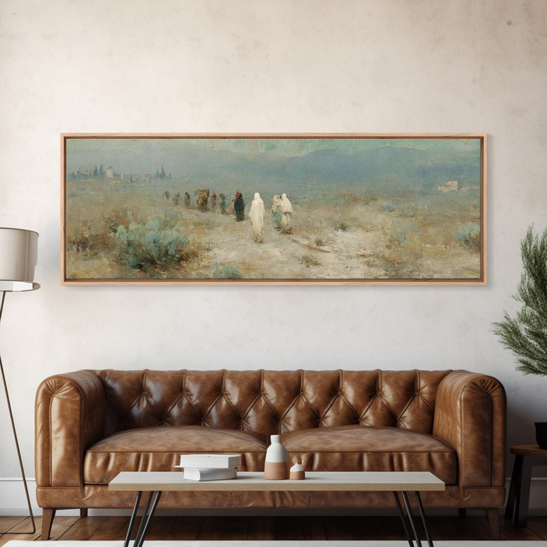 Wandering Saints Path – Framed Canvas Print – Christian Art Canvas – Panoramic Wall Art – Christian Decor – Christmas Art – Christian Paint