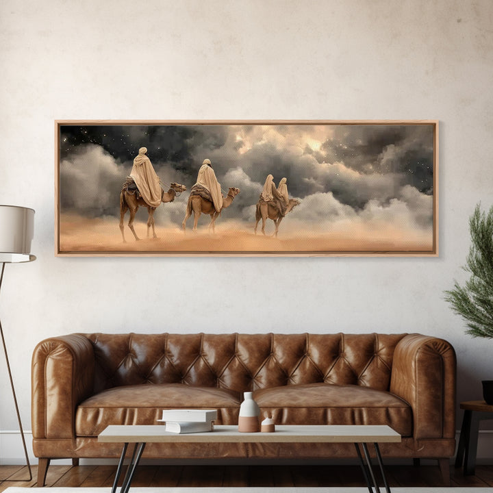 Starward Journey Peace | Framed Canvas Print | Christian Wall Art | Panoramic Art | Christian Art Canvas | Christmas Wall Art | Christian G