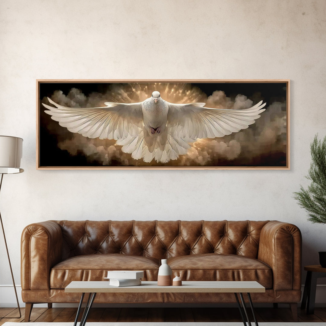 Spirit Of Radiance, Framed Canvas Print, Christian Art Canvas, Panoramic Painting, Christian Wall Art, Christmas Art, Christian Decor