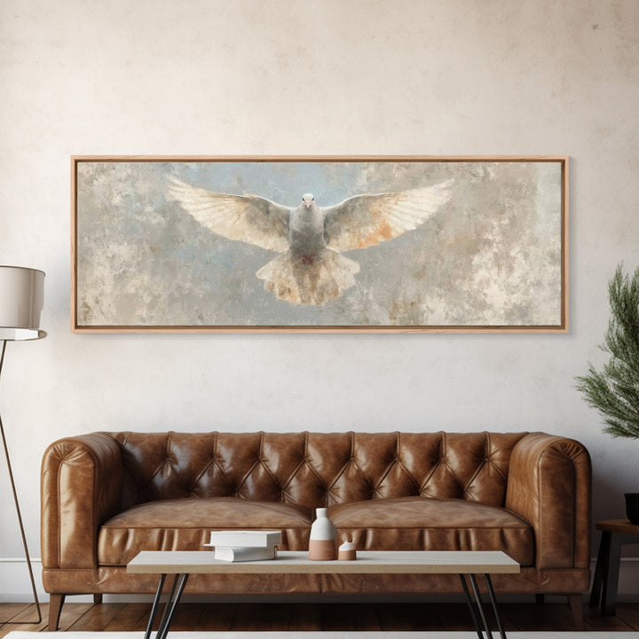 Peaceful Spirit Glow, Framed Canvas Print, Christian Art Canvas, Panoramic Art, Christian Wall Art, Christian Christmas Art, Christian Gift