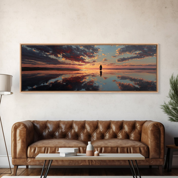 Silent Meadow Watch | Framed Canvas Print | Christian Wall Art | Panoramic Art | Christian Art Canvas | Christmas Art | Jesus Painting