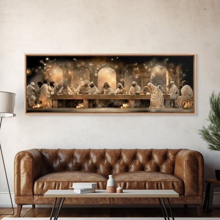 Evening Covenant Light | Framed Canvas Print | Christian Art Canvas | Panoramic Painting | Jesus Painting | Christian Wall Art