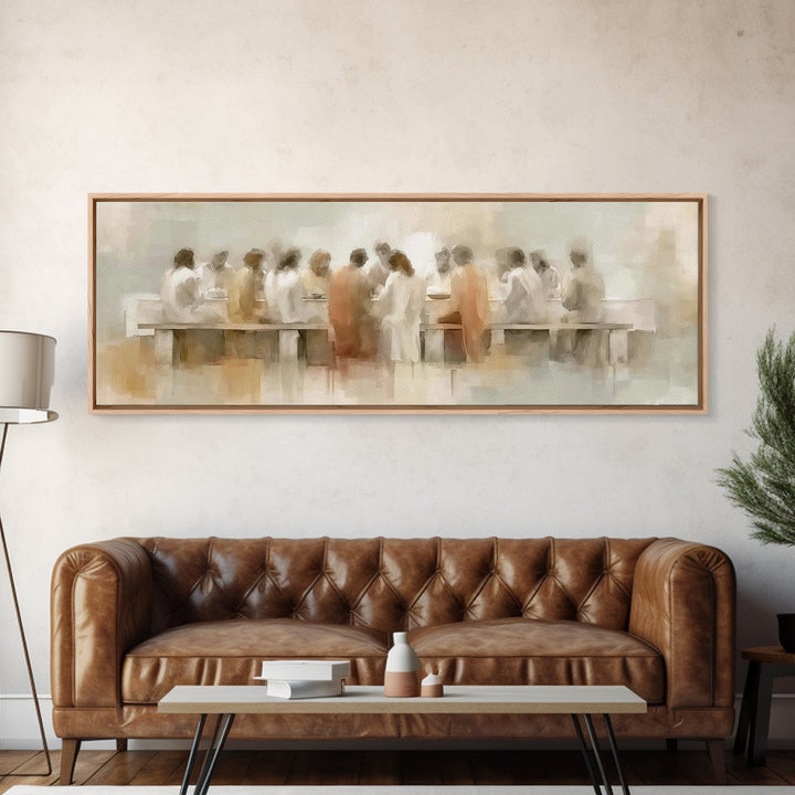 Upper Room Glow | Framed Canvas Print | Panoramic Art | Jesus Canvas Art | Christian Art Work | Large Christian Painting