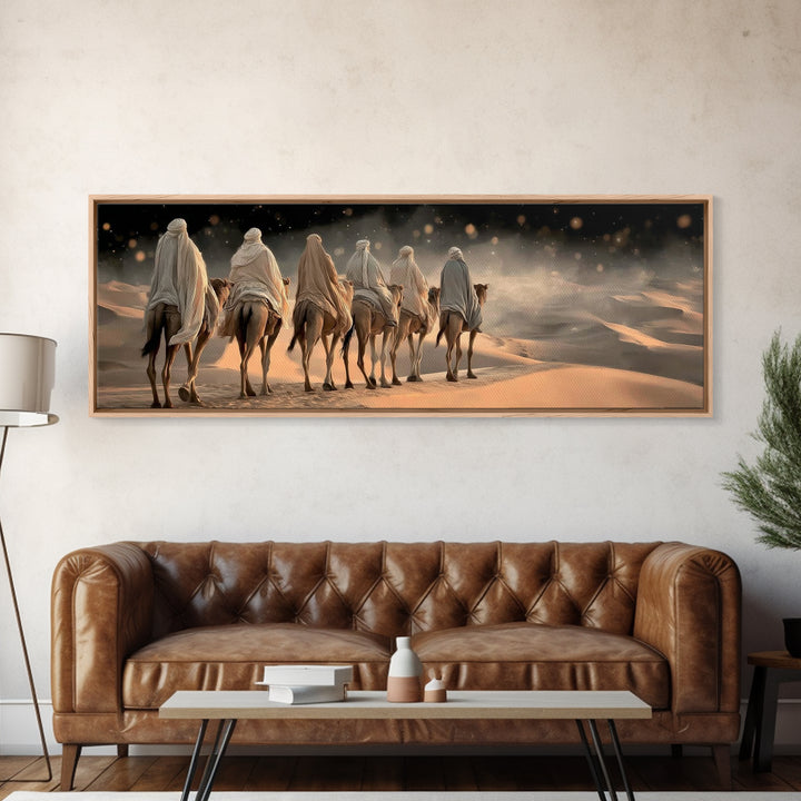 Desert Star Path | Framed Canvas Print | Christian Wall Art | Panoramic Painting | Christian Art Canvas | Christmas Art | Jesus Art Print