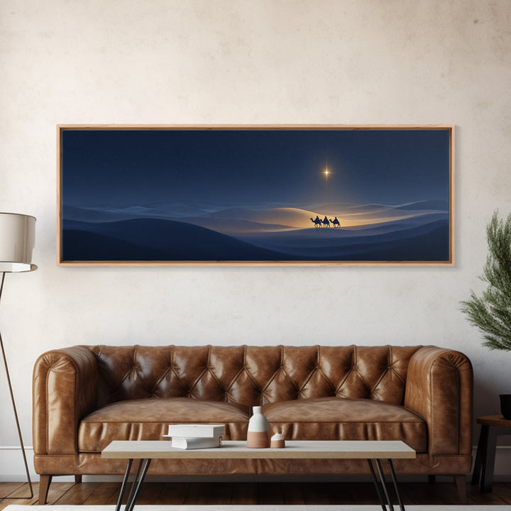 Night Journey | Framed Canvas Print | Christian Wall Art | Panoramic Painting | Christmas Art Prints | Christian Art Canvas | Christian Chr