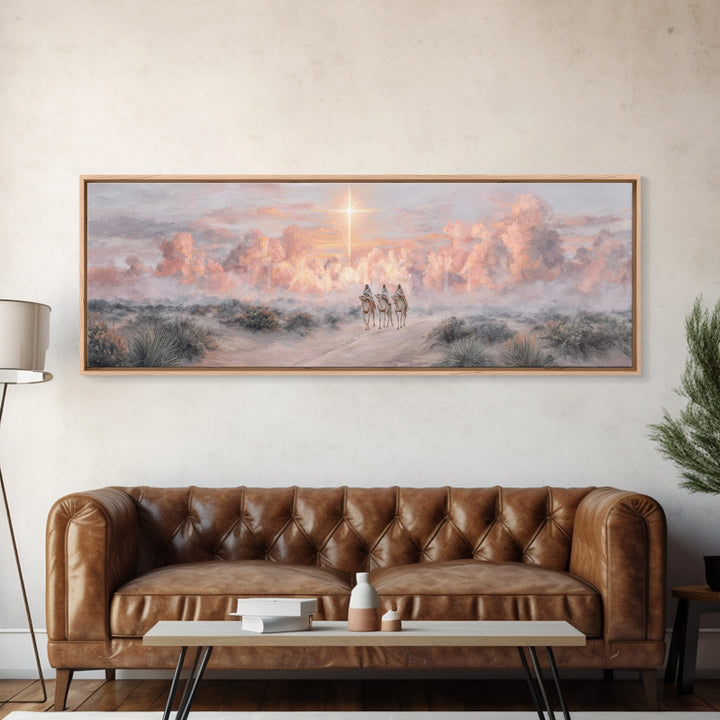 Dawn of Wonder – Framed Canvas Print – Christian Christmas Art – Panoramic Wall Art – Christian Art Print – Modern Christian Art – Christma