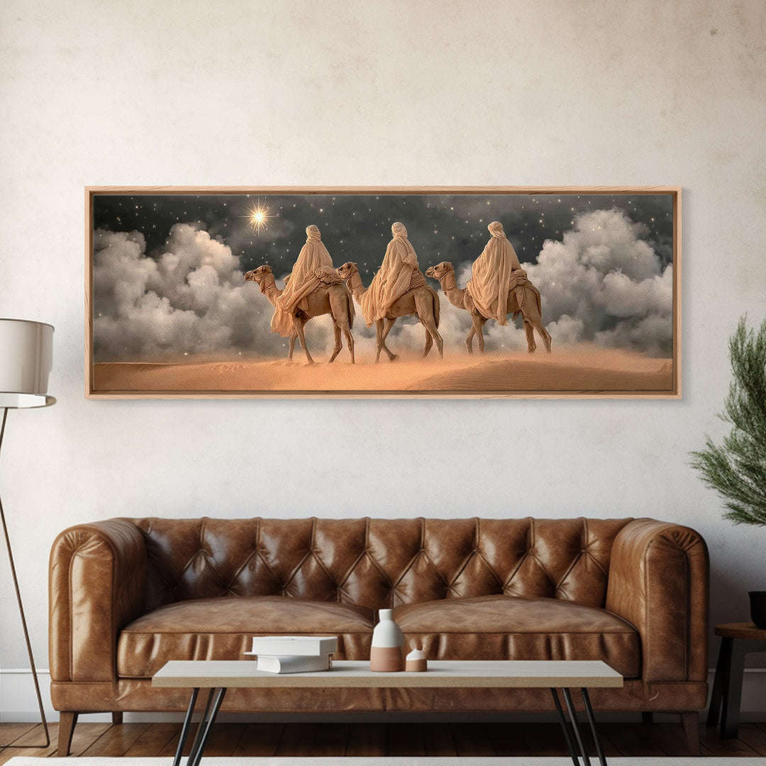 Star of Hope, Framed Canvas Print, Christian Art Print, Panoramic Art, Christmas Art, Christian Christmas Decor, Christian Wall Art