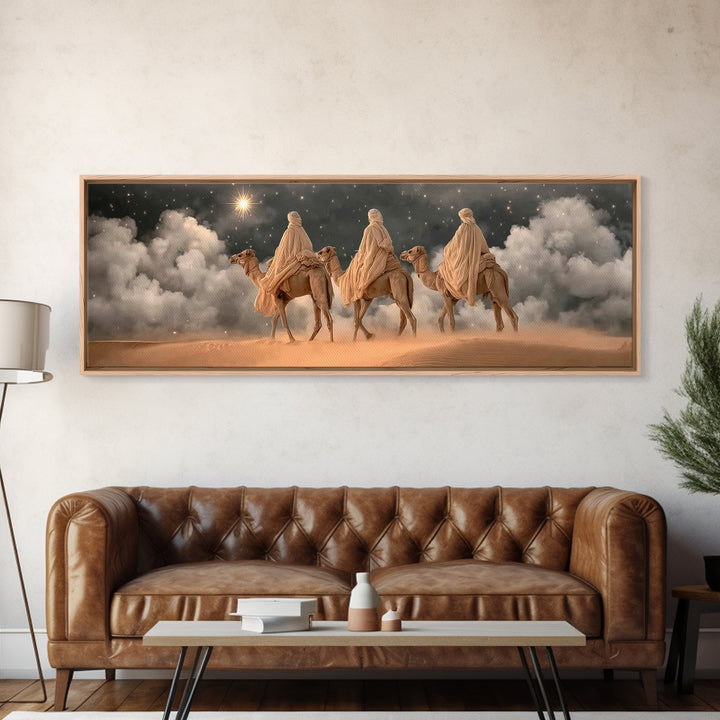 Star of Hope, Framed Canvas Print, Christian Art Print, Panoramic Art, Christmas Art, Christian Christmas Decor, Christian Wall Art