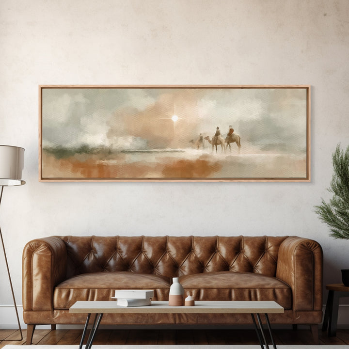 Holy Caravan | Framed Canvas Print | Christian Wall Art | Panoramic Frame | Christmas Art Work | Christian Art Canvas | Christian Christmas