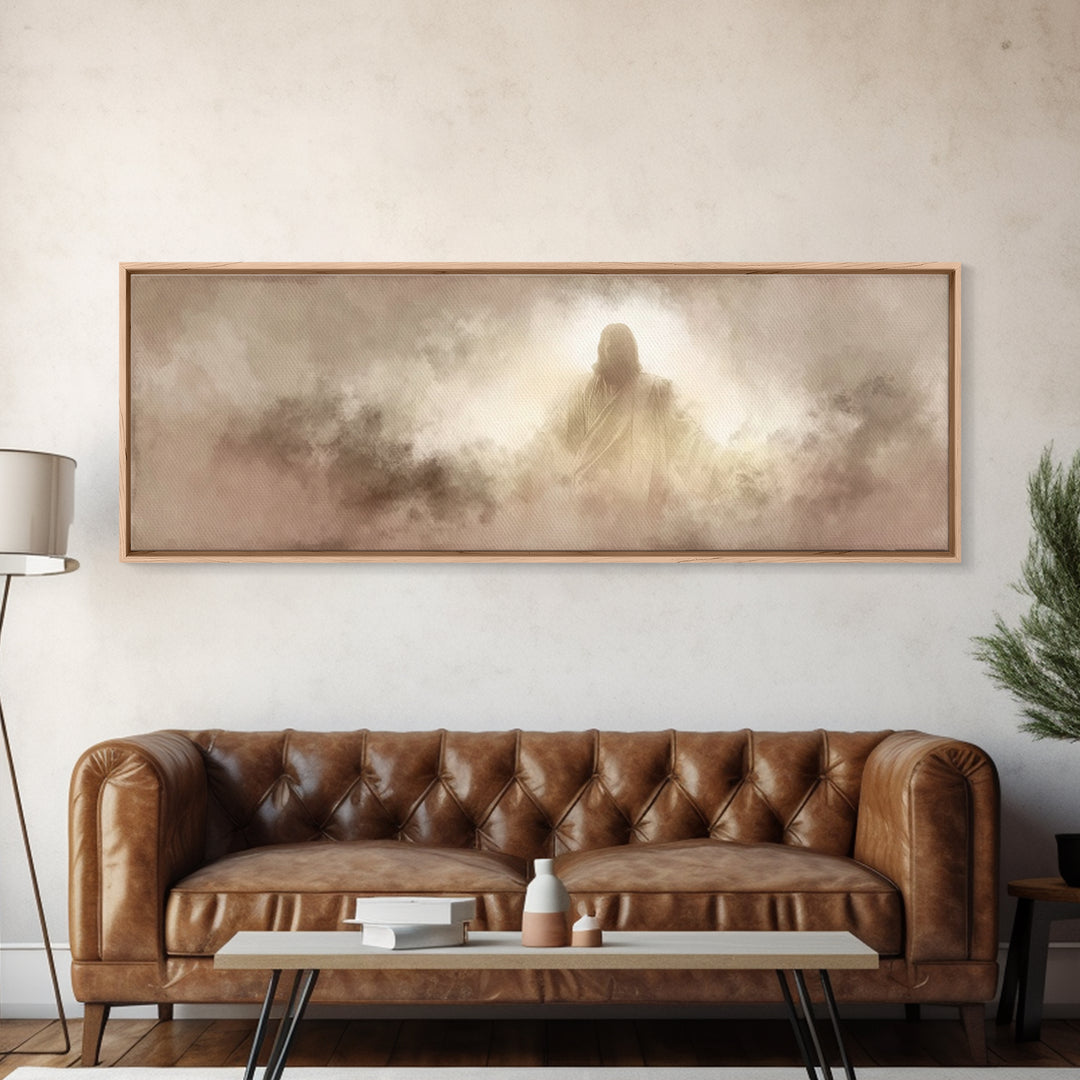 Heavenly Presence – Framed Canvas Print – Christian Art Canvas – Panoramic Wall Art – Jesus Christmas Art – Christian Wall Art – Christmas
