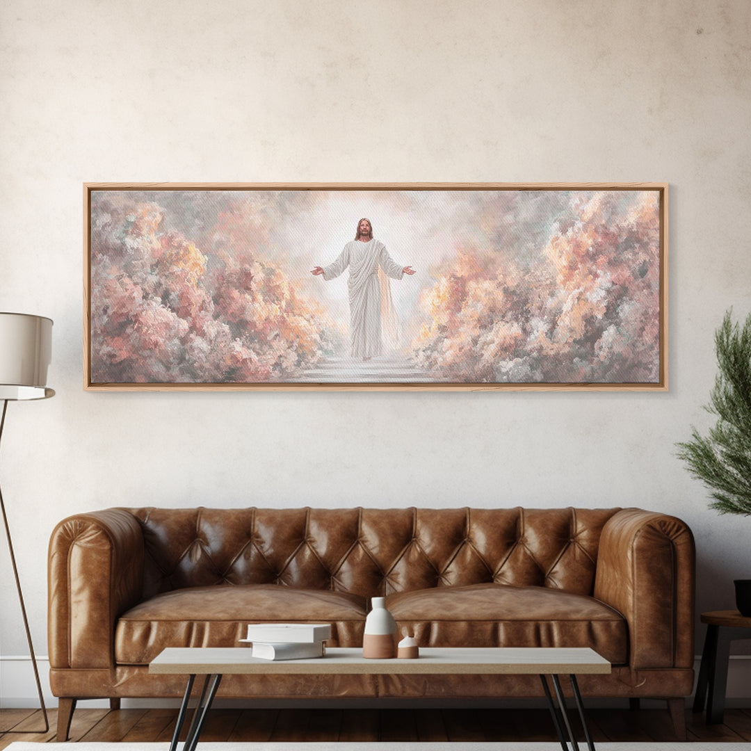 Glory Revealed | Framed Canvas Print | Christian Art Canvas | Panoramic Frame | Christian Wall Art | Jesus Painting | Christian Christmas A