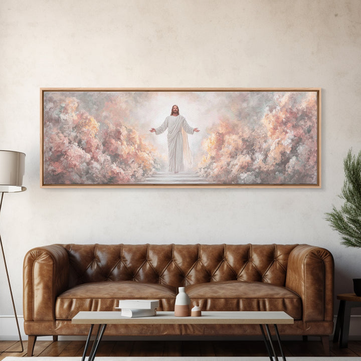 Glory Revealed | Framed Canvas Print | Christian Art Canvas | Panoramic Frame | Christian Wall Art | Jesus Painting | Christian Christmas A