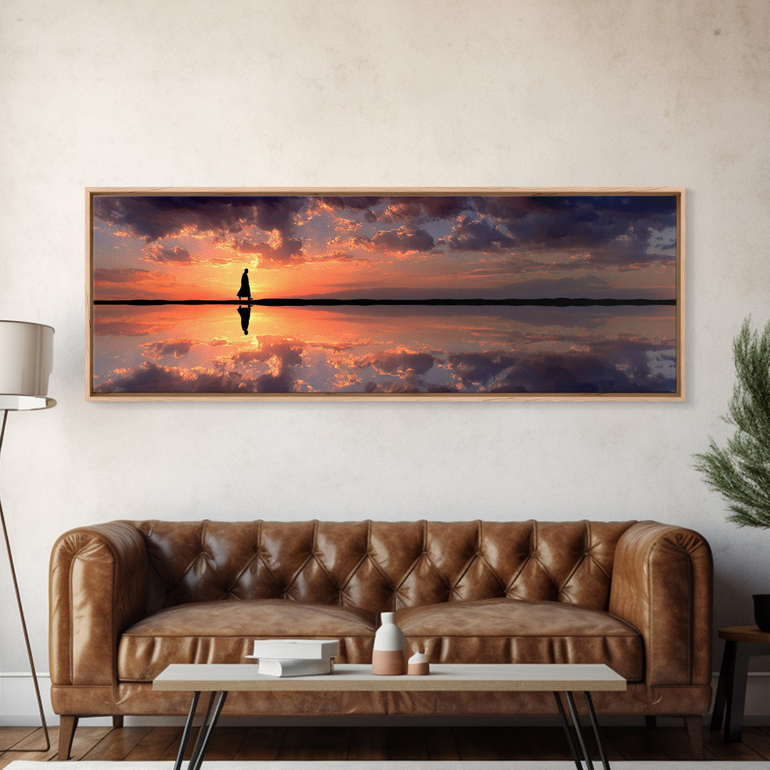 Dawn Of Grace - Framed Canvas Print - Panoramic Painting - Christian Art Canvas - Jesus Painting - Christian Wall Art - Large Christian Art