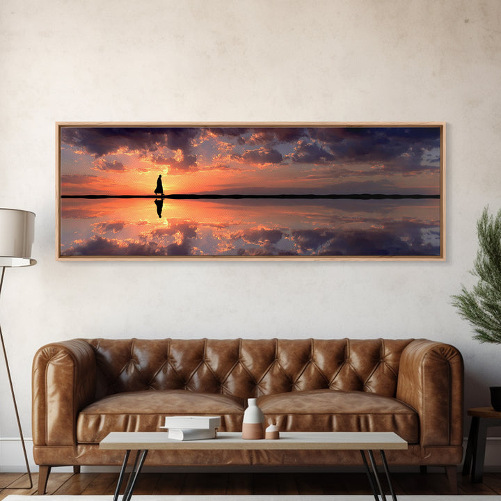 Dawn Of Grace - Framed Canvas Print - Panoramic Painting - Christian Art Canvas - Jesus Painting - Christian Wall Art - Large Christian Art