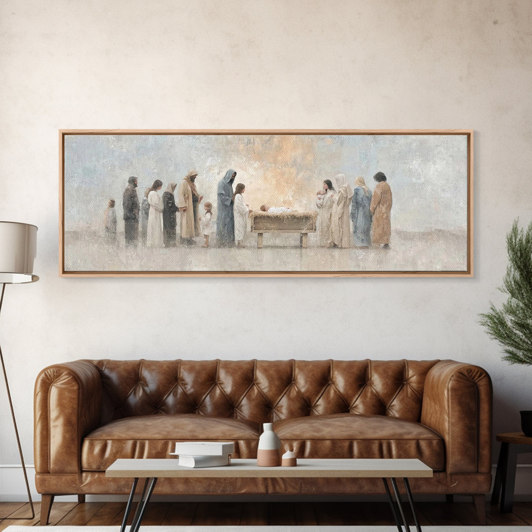 Children Of The Promise | Framed Canvas Print | Panoramic Print | Christian Wall Art | Christian Art Canvas | Christmas Art | Christian Chr