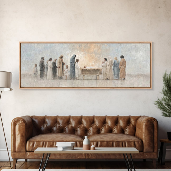 Children Of The Promise | Framed Canvas Print | Panoramic Print | Christian Wall Art | Christian Art Canvas | Christmas Art | Christian Chr