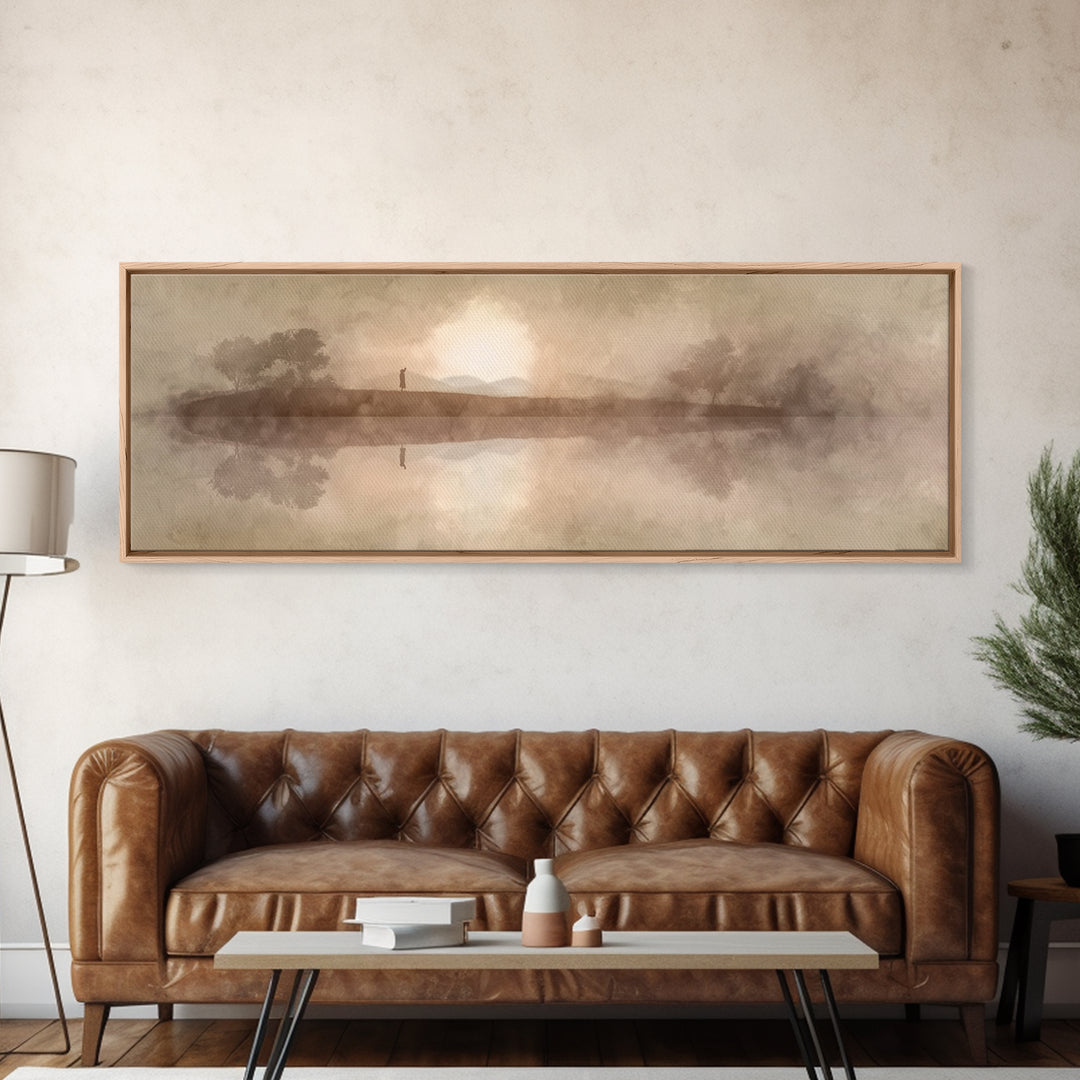 Sunset Ascension | Framed Canvas Print | Extra Wide Art | Christian Wall Art | Jesus Painting | Christian Art Canvas | Modern Christian Art