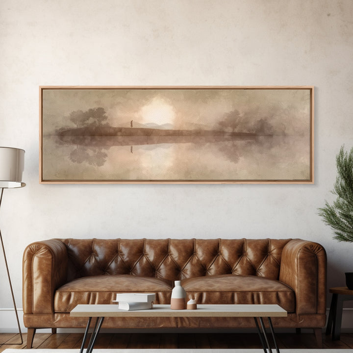 Sunset Ascension | Framed Canvas Print | Extra Wide Art | Christian Wall Art | Jesus Painting | Christian Art Canvas | Modern Christian Art