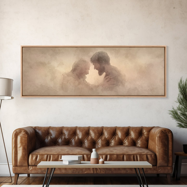 Healing Grace, Framed Canvas Print, Christian Art Canvas, Jesus Painting, Panoramic Wall Art, Christian Wall Art, Christian Gift