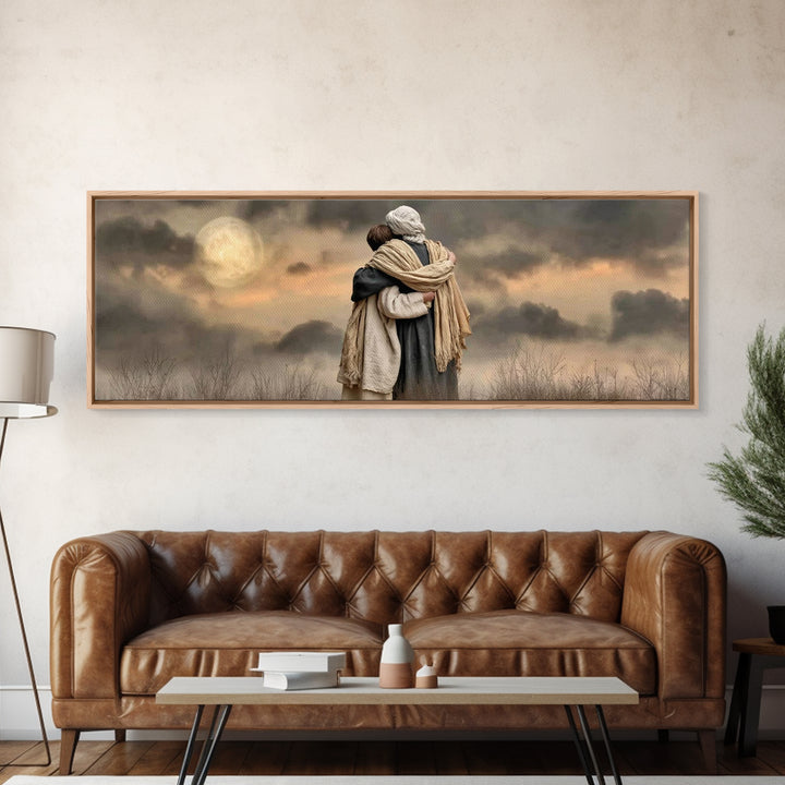 Gentle Leading – Framed Canvas Print – Christian Wall Art – Christian Art Canvas – Jesus Painting – Panoramic Painting – Christian Decor