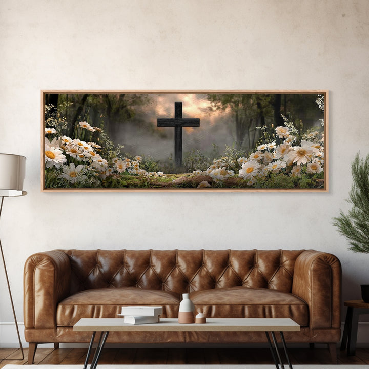 Forest Mercy | Framed Canvas Print | Christian Art Canvas | Christian Wall Art | Panoramic Print | Christian Art | Christian Gift