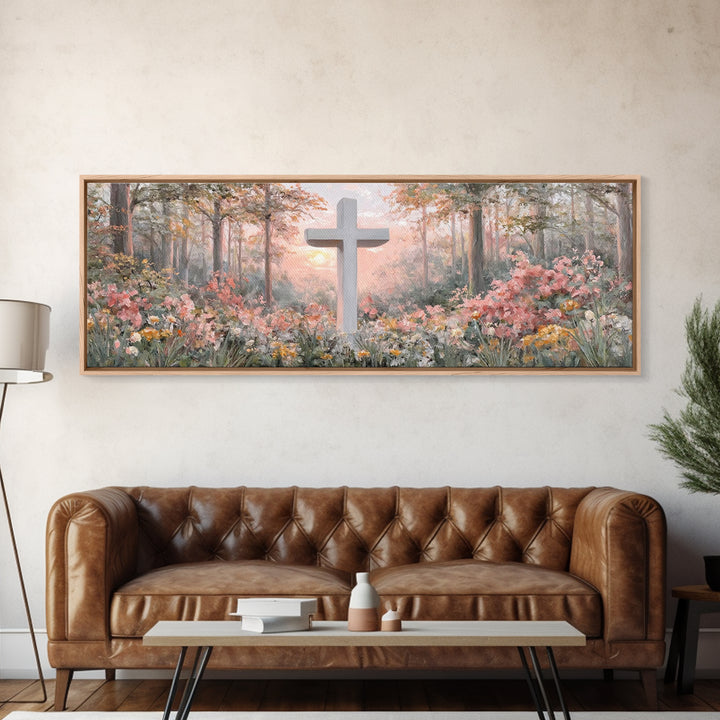 Morning Of Grace – Framed Canvas Print – Christian Wall Art – Christian Art Canvas – Panoramic Art – Christian Painting – Christian Gift